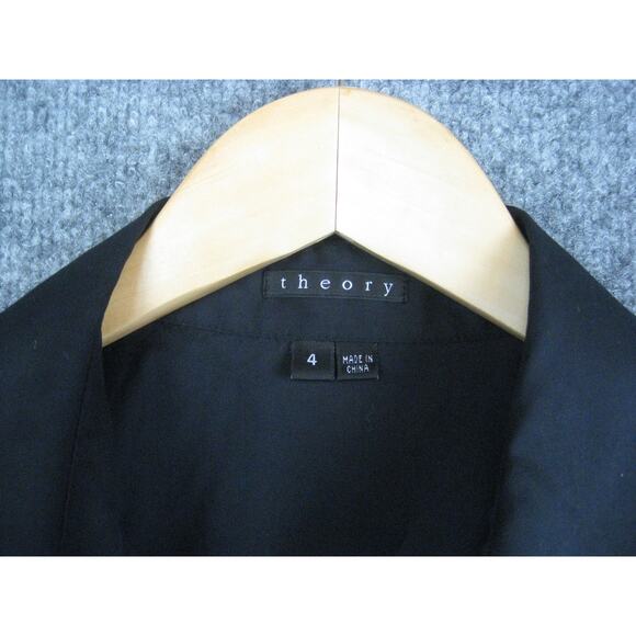 Theory Shirt Dress Women's Size 4 Black Sleeveless Button - Picture 4 of 16